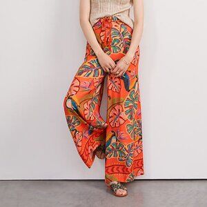 Farm Rio Birdie Wide Leg Pant for Anthropologie XS